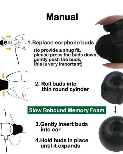 6-Pack Memory Foam Earplugs For Tws Wireless Headsets - Large-1915198275871444997