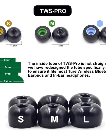 6-Pack Memory Foam Earplugs For Tws Headsets - Medium-1915198102734770180