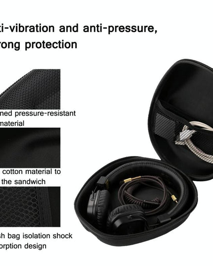 Compact Headphone Storage Bag - Black-1915198099429658626