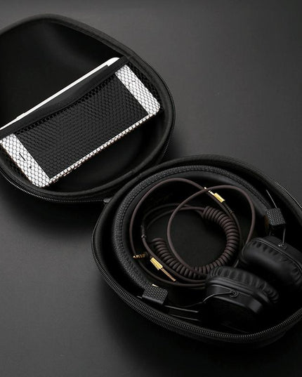 Compact Headphone Storage Bag - Black-1915198099429658629
