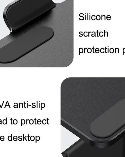 Black Portable Aluminum Laptop Support - Lifting And Raising-1915196962995572738