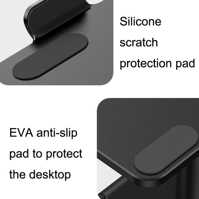 Black Portable Aluminum Laptop Support - Lifting And Raising-1915196962995572738