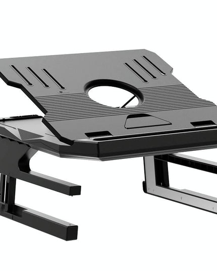 Foldable Aluminum Laptop Stand - Double Layer Heightening Bracket Black-1915196859920551936
