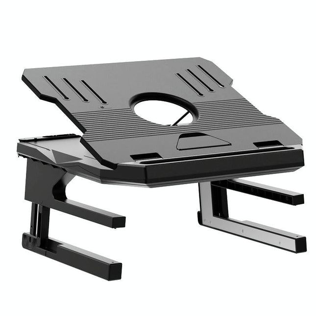 Foldable Aluminum Laptop Stand - Double Layer Heightening Bracket Black-1915196859920551942