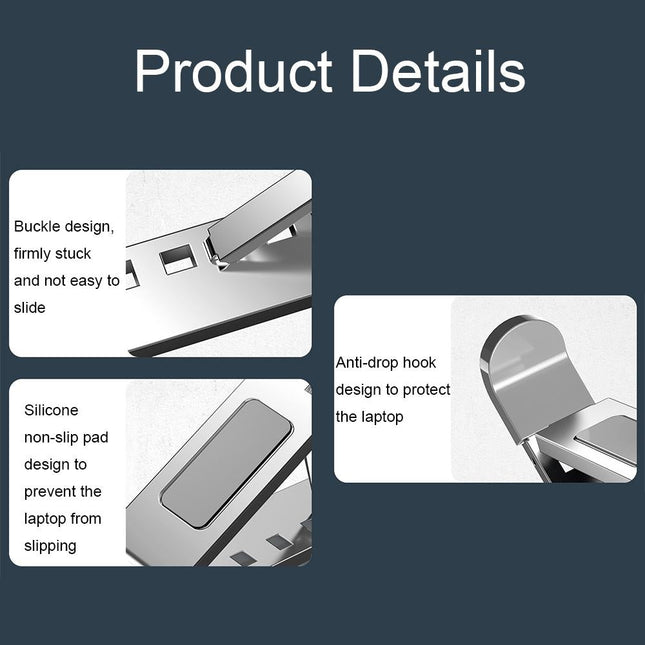 Foldable Aluminum Laptop Stand With Heat Dissipation-1915198295676948484