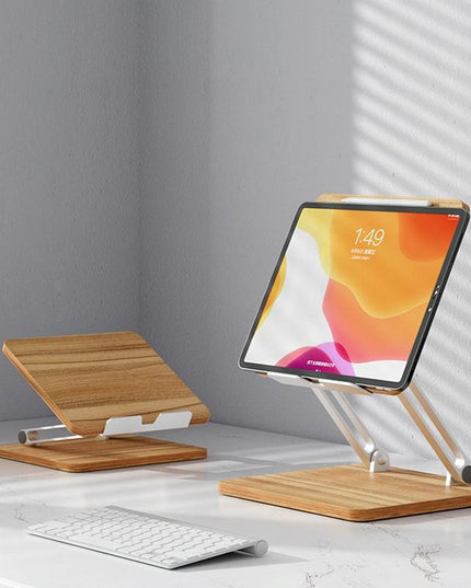 Adjustable Wooden Laptop Stand - Darkwood-1915196936886030337