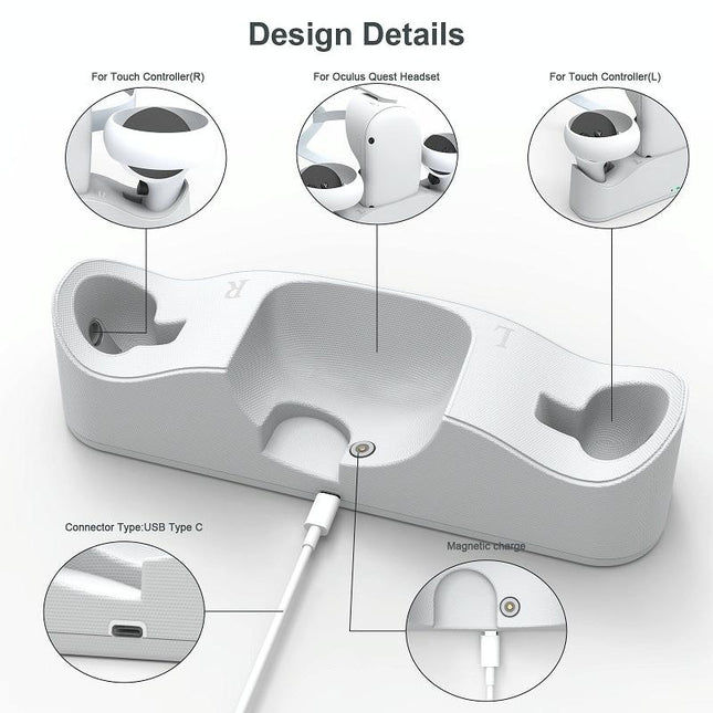 Meta Quest Magnetic Charger With Vr Grip-1922443395876392963