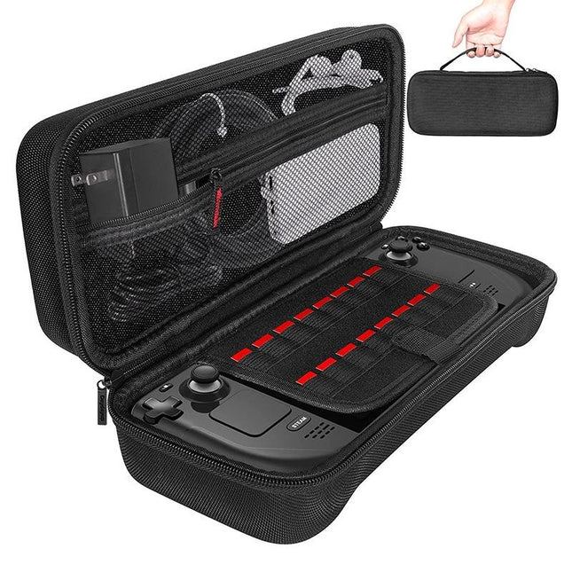 Steam Deck Handheld Console Storage Bag - Hard Eva Oxford Cloth - Black-1915196963310145541