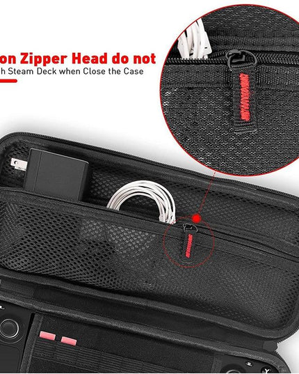Steam Deck Handheld Console Storage Bag - Hard Eva Oxford Cloth - Black-1915196963310145539