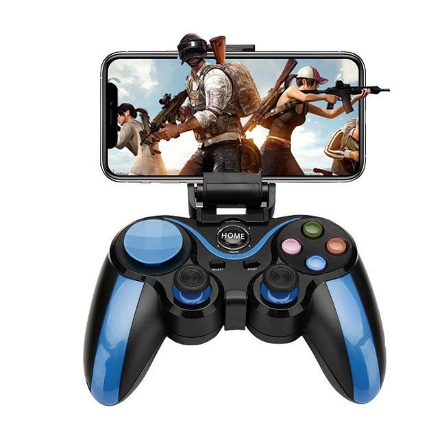 Wireless Bluetooth Game Handle For Android / Ios Phones With Holder - Blue / Black-1915196892803895296