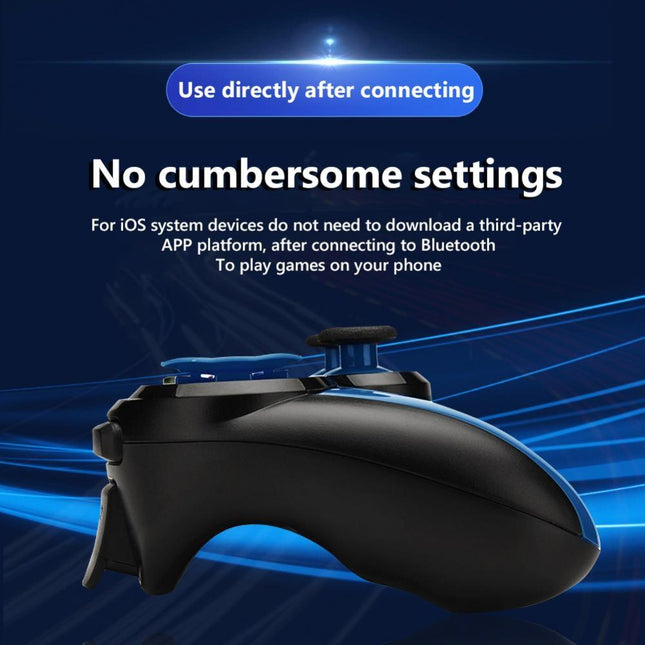 Wireless Bluetooth Game Handle For Android / Ios Phones With Holder - Blue / Black-1915196892803895301