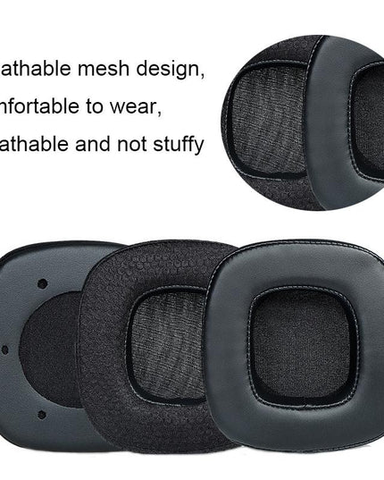 Breathable Sponge Headphone Covers - Black Leather 1 Pair-1915197980349173762