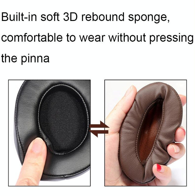 Edifier W855Bt Headset - Soft Breathable Sponge Cover Black Lambskin 2 Pcs-1915197972702957570