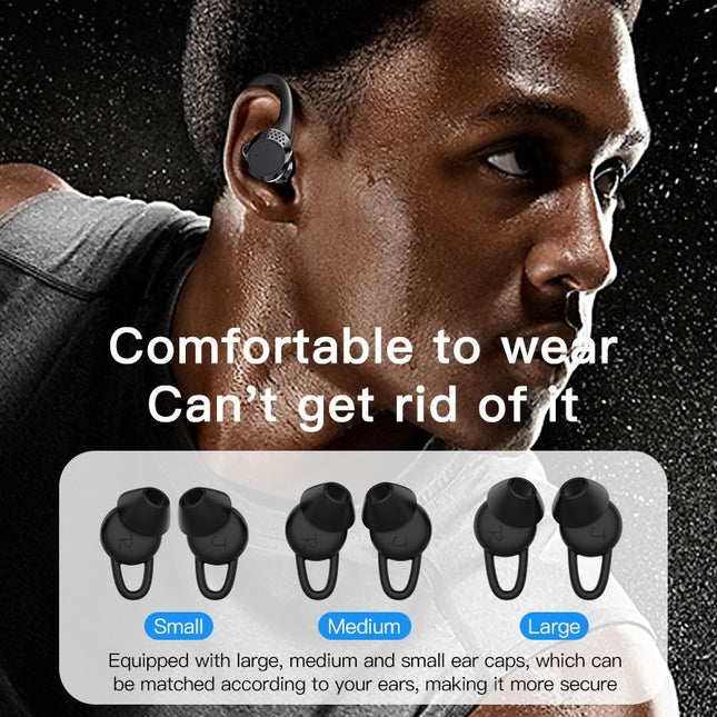 Digital Display Bluetooth Headset With Noise Reduction And Charging Bin - Black-1915197125487104005