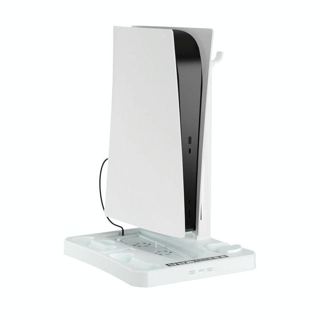 Multifunctional Cooling Base For Ps5 With Vr2 Handle Charging And Disc Storage Stand - White-1915196930066092033