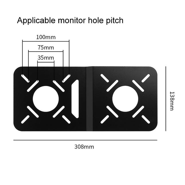 Universal Vesa Mount For Computer Monitor Router And Tablet - Black-1915197134177701890