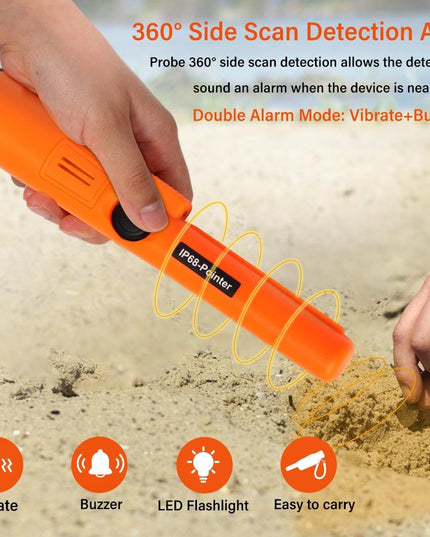 Waterproof Handheld Metal Detector With Positioning Stick - Ip68-1915197519818788870