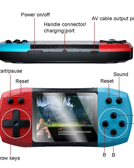 Large Screen Pocket Console - 620 Games - Single Player - Black-1915197947205783553