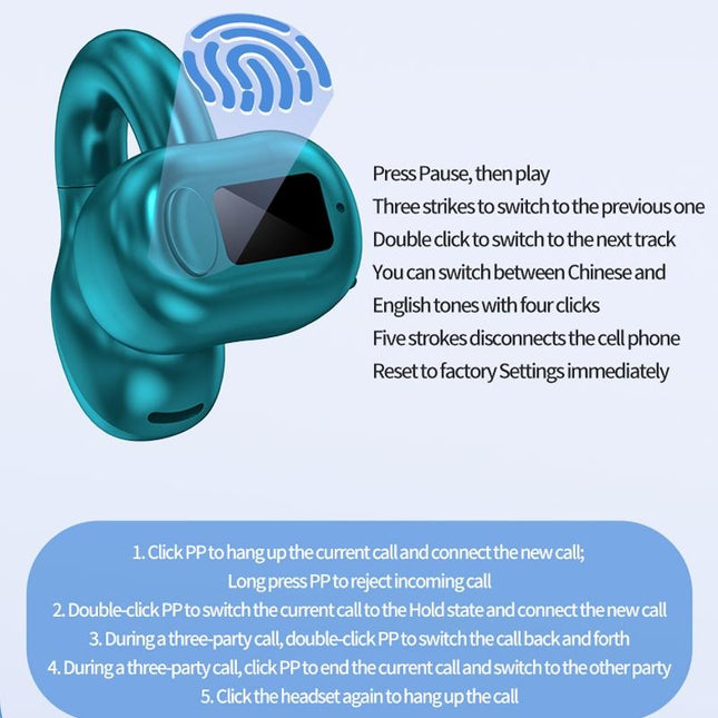 Waterproof Bluetooth Earphones With Ear Clip - M10-1915197436352139271