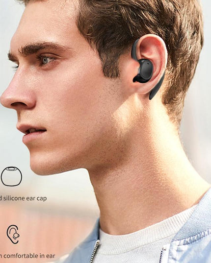 Wireless Stereo Earphones With Charging Case - Black-1915196952421732358