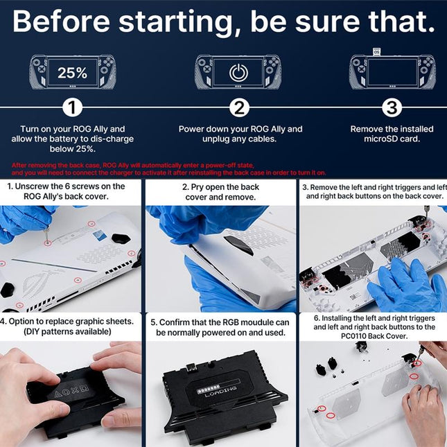 Jsaux Rgb Transparent Back Plate For Asus Rog Ally Console With Tool-1943465060303245318