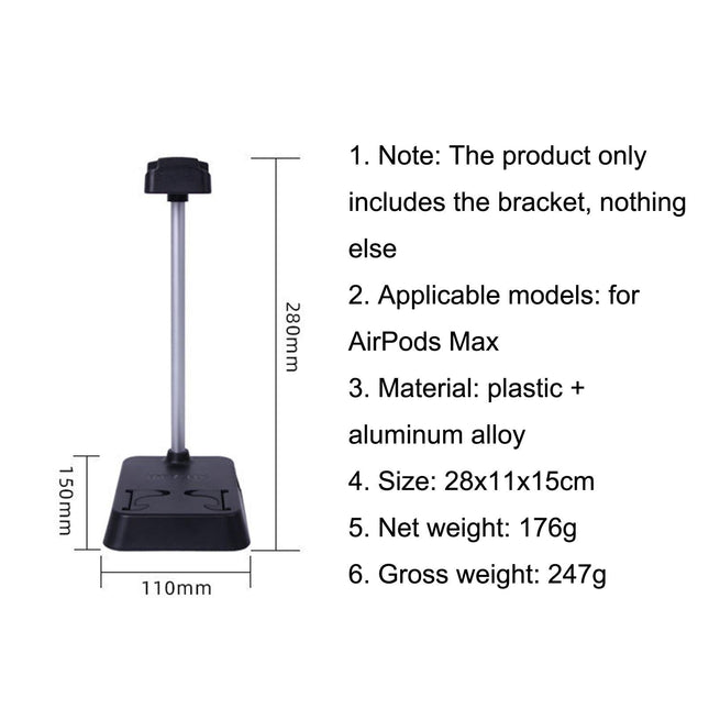 Max Hifylux Headphone Stand With Mobile Phone Holder And Storage Box - Black-1915196921895587849