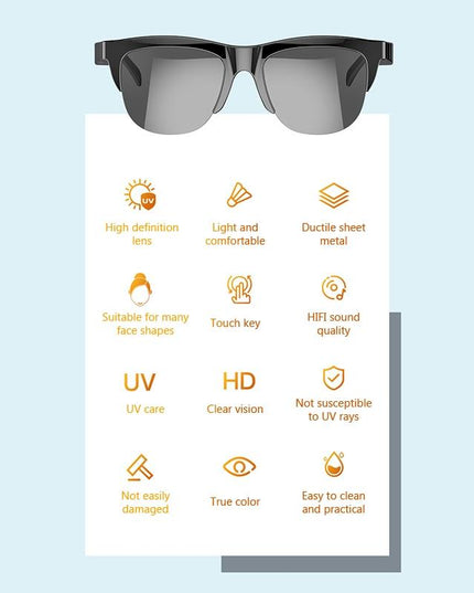 Bluetooth 5.3 Smart Sunglasses With Wireless Headset And Anti-Glare Protection-1915198115951022086
