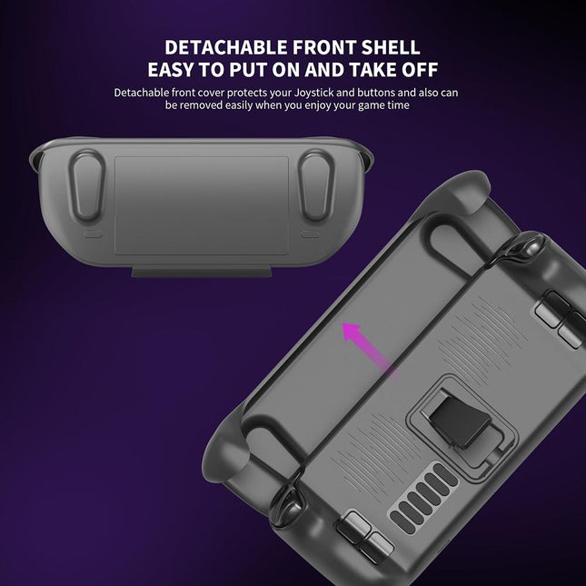 Steam Deck Protective Case & Cover Set With Bracket - Black-1915196946772004866