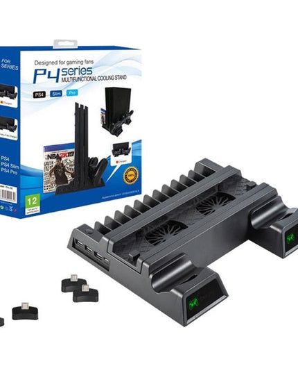 Vertical Cooling Stand With Dual Controller Charger For Ps4 - Black-1922443423512662021