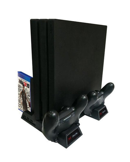 Vertical Cooling Stand With Dual Controller Charger For Ps4 - Black-1922443423512662018