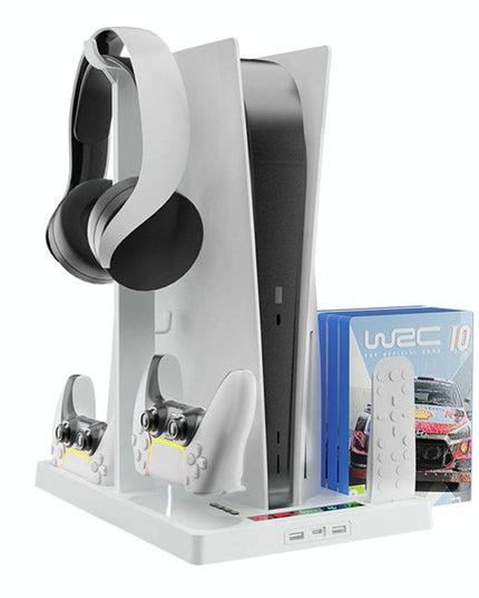 Ps5 Cooling Handle With Charging Base And Disc Storage Rack - White-1915197139391221768