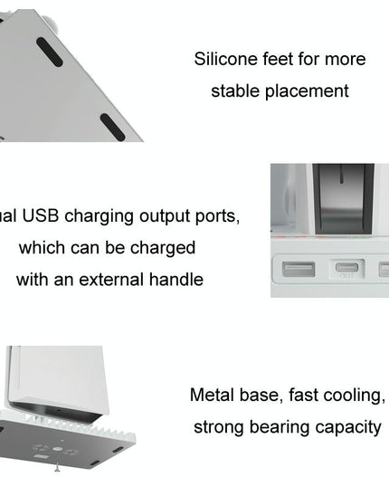 Ps5 Cooling Handle With Charging Base And Disc Storage Rack - White-1915197139391221762