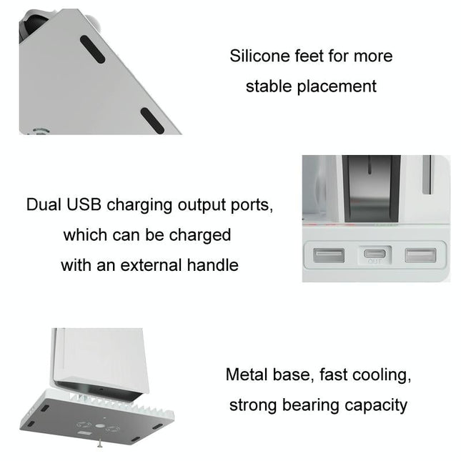 Ps5 Cooling Handle With Charging Base And Disc Storage Rack - White-1915197139391221762