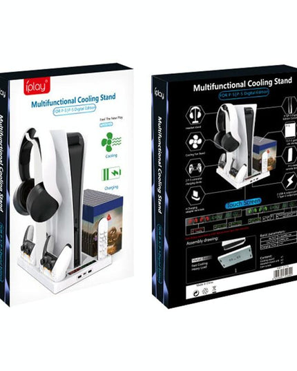 Ps5 Cooling Handle With Charging Base And Disc Storage Rack - White-1915197139391221767