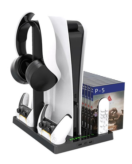 Ps5 Cooling Fan Base With Charging Stand And Disc Holder - Black-1915197143715549192