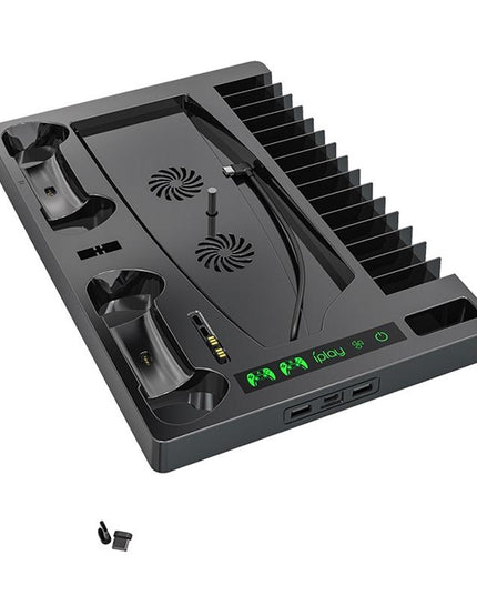 Ps5 Cooling Fan Base With Charging Stand And Disc Holder - Black-1915197143715549186
