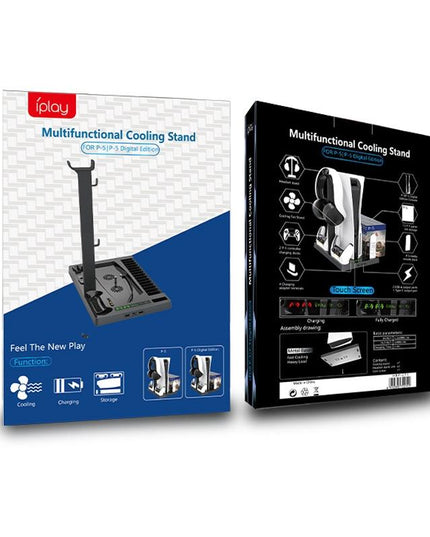 Ps5 Cooling Fan Base With Charging Stand And Disc Holder - Black-1915197143715549191