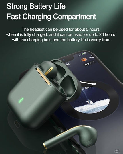 Wireless In-Ear Earphones With Long Battery Life - Bluetooth 5.0 Blue-1915196867487076355
