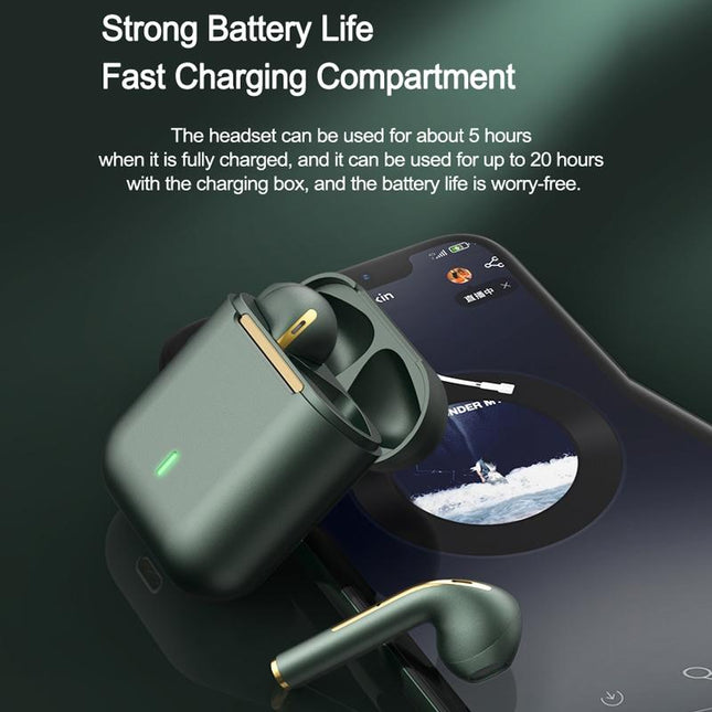 Wireless In-Ear Earphones With Long Battery Life - Bluetooth 5.0 Blue-1915196867487076355