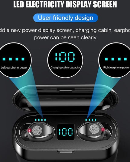 Wireless In-Ear Bluetooth Headset With Noise Reduction And Long Battery Life - Black-1915197147872104450