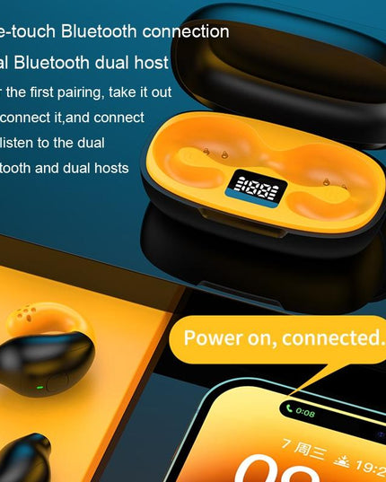 Wireless Ear Clip Bluetooth Headset With Led Display - Noise Reduction-1915196861329838086