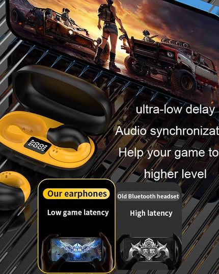 Wireless Ear Clip Bluetooth Headset With Led Display - Noise Reduction-1915196861329838087
