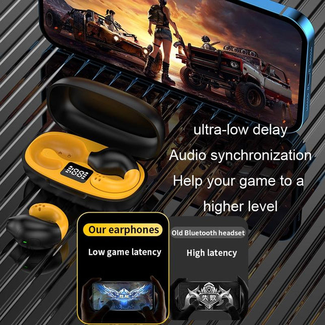 Wireless Ear Clip Bluetooth Headset With Led Display - Noise Reduction-1915196861329838087