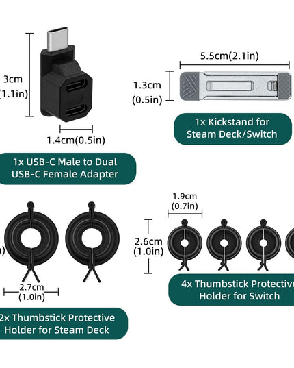 8-Piece Raptor Protection Kit For Nintendo Switch And Steam Deck - Universal Fit-1915196911346913281