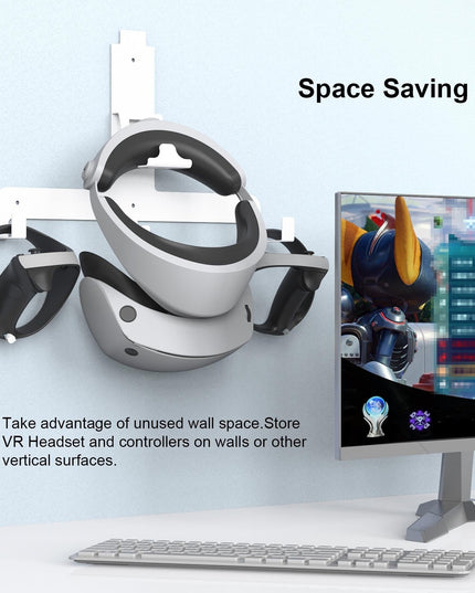 Wall Storage Bracket For Ps5 Vr2 Helmet / Headset / Handle / Remote Control - White-1915196827033014277