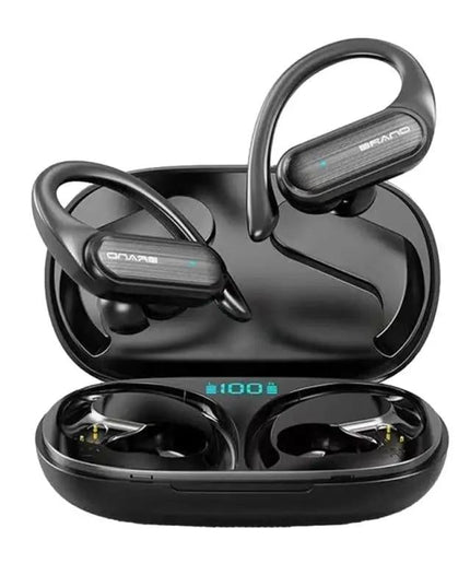 Waterproof Wireless Bluetooth Earphones With Led Display - Black-1915196893315600384