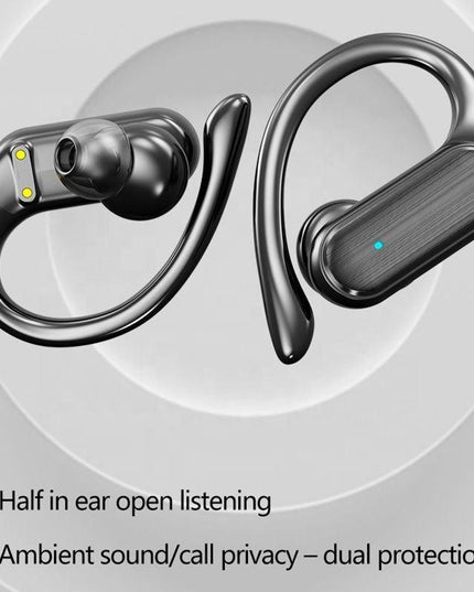 Waterproof Wireless Bluetooth Earphones With Led Display - Black-1915196893315600389