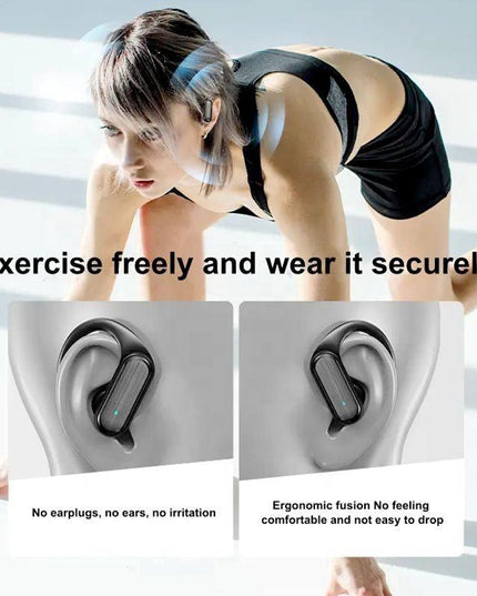 Waterproof Wireless Bluetooth Earphones With Led Display - Black-1915196893315600390