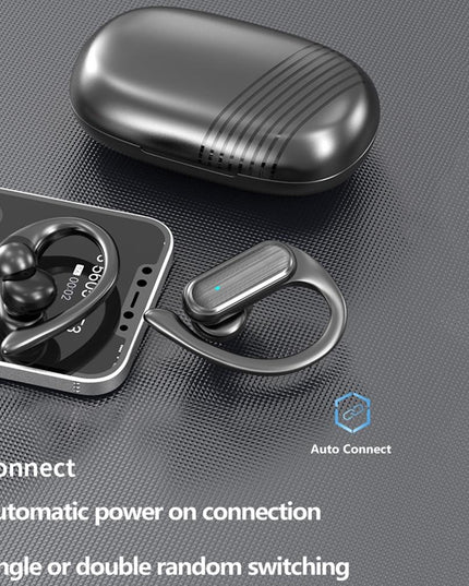 Waterproof Wireless Bluetooth Earphones With Led Display - Black-1915196893315600391