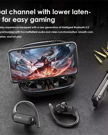 Waterproof Wireless Bluetooth Earphones With Led Display - Black-1915196893315600393